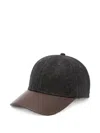 Yerse Herringbone-pattern Curved-peak Cap In Gray