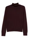 Yerse Joni Turtleneck Sweater In Wool And Cotton Blend  In Burgundy