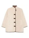 Yerse Boxy Beige Coat With Toggle Button Closures In Neutral