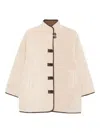 Yerse Boxy Beige Coat With Toggle Button Closures In Neutral