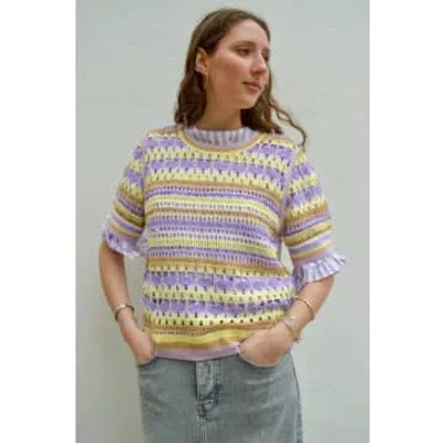 Yerse Multicolour Purple Crochet Jumper