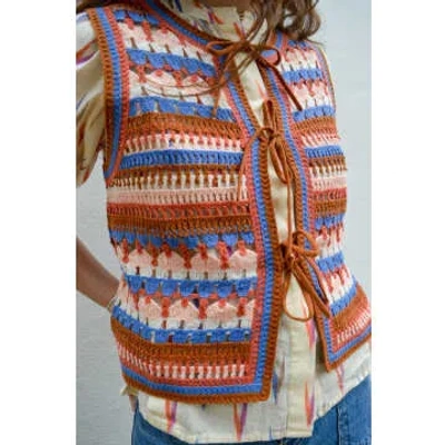 Yerse Multicolour Tile Crochet Vest