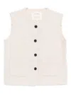 Yerse Patch-pocket Knitted Vest In White