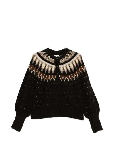 Yerse Pattern-knit Sweater In Brown