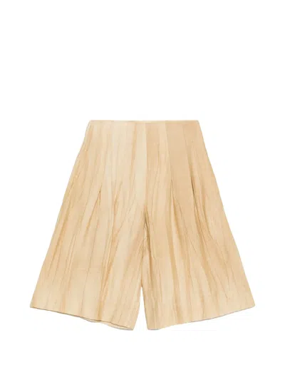 Yerse Pleated Shorts In Yellow