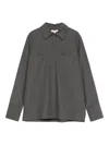 Yerse Saigon Shirt In Grey Wool Blend  In Gray