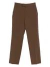Yerse Brown Wool Blend Saigon Trousers  In Brown