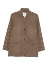 Yerse Short Coat With Check Print In Brown