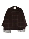 Yerse Short Coat With Scarf  In Brown