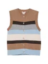 Yerse Striped Button-up Gilet In Multi