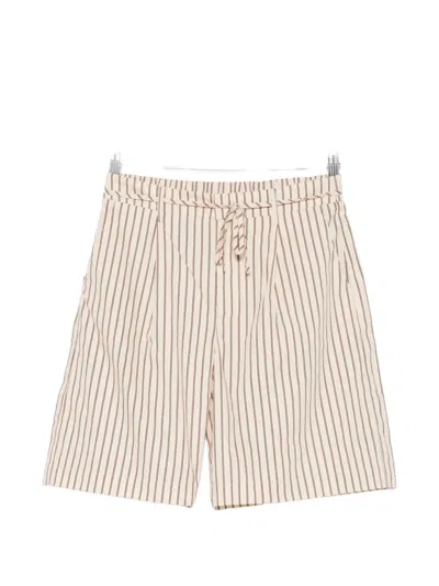 Yerse Striped Drawstring-fastening Shorts In Neutral