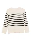 Yerse Striped Round-neck Sweater In Neutral