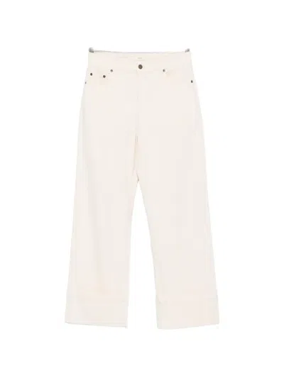 Yerse Turn-up Cuff Jeans In White