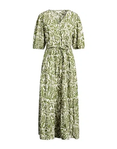 Yerse Woman Maxi Dress Green Size Xs Cotton In Multi