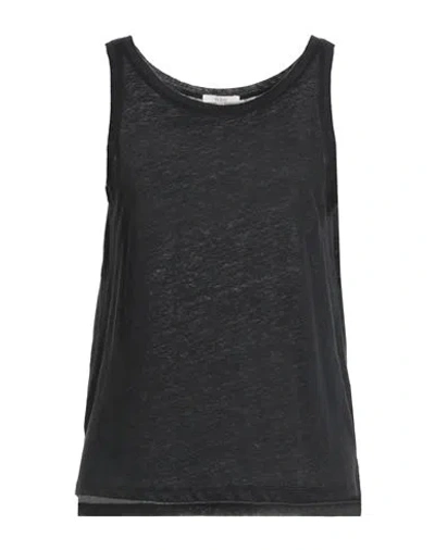 Yerse Woman Tank Top Black Size L Linen