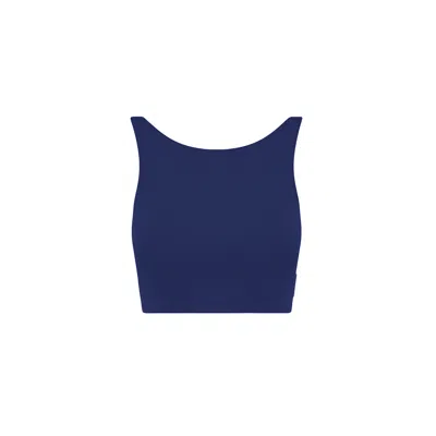 Yes Flâneuse Women's Angela Halter Top With Cross Straps Medieval Blue