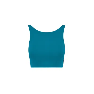 Yes Flâneuse Women's Angela Halter Top With Cross Straps Mosaic Blue