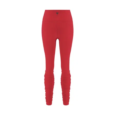Yes Flâneuse Women's Angela Yoga Leggings With Gaiter Chinese Red
