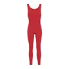 Yes Flâneuse Women's Ariana Compressive Jumpsuit With Ruffle Back Chinese Red In Red