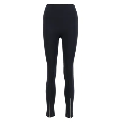 Yes Flâneuse Women's Ashley Zip-up Ankle Detail Leggings Black Beauty