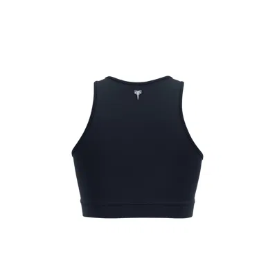 Yes Flâneuse Women's Ashley Zipper Front Halter Neck Sports Bra Black Beauty