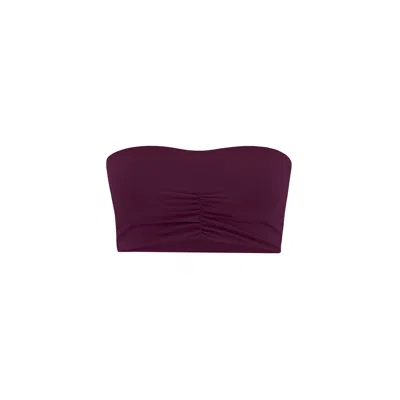 Yes Flâneuse Women's Brown / Black Emma Ruffles Edition Scruch Front Bandeau Top Plum Caspia In Brown/black