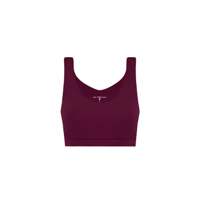 Yes Flâneuse Women's Brown / Black Johanna Scrunch Strap Sports Bra Plum Caspia In Brown/black