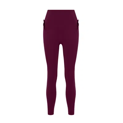 Yes Flâneuse Women's Brown / Black Lana Leggings With Tiny Side Ruffles Plum Caspia In Brown/black