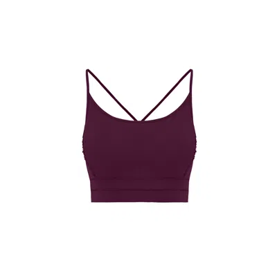 Yes Flâneuse Women's Brown / Black Lana Sports Bra With Tiny Ruffles Plum Caspia In Brown/black