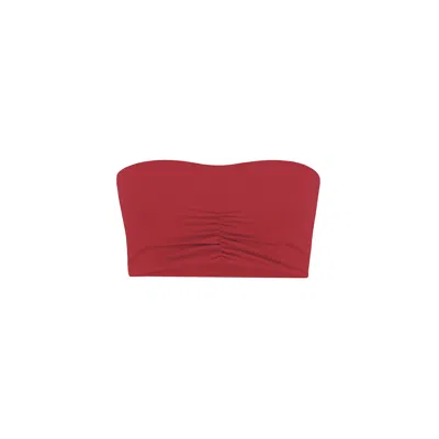 Yes Flâneuse Women's Emma Ruffles Edition Scruch Front Bandeau Top Chinese Red
