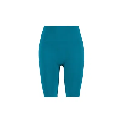 Yes Flâneuse Women's Erin Ruffles Edition Silky Soft Biker Leggings Mosaic Blue