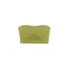 Yes Flâneuse Women's Gold / Green Emma Ruffles Edition Scruch Front Bandeau Top Golden Lime In Gold/green