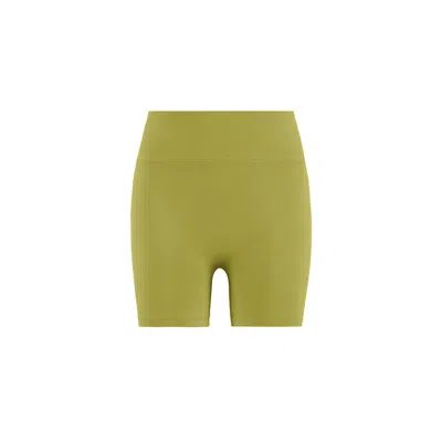 Yes Flâneuse Women's Gold / Green Hailey Ruffles Edition Silky Soft Mini Leggings Golden Lime In Gold/green