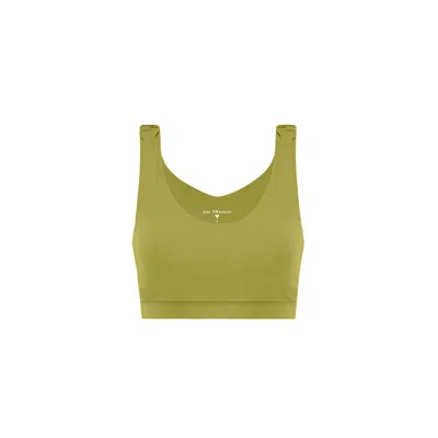 Yes Flâneuse Women's Gold / Green Johanna Scrunch Strap Sports Bra Golden Lime In Gold/green