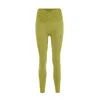 Yes Flâneuse Women's Gold / Green Lana Leggings With Tiny Side Ruffles Golden Lime In Green/gold