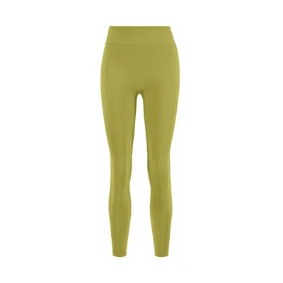 Yes Flâneuse Women's Gold / Green Melissa Ruffles Edition Silky Soft Leggings Golden Lime In Gold/green