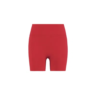 Yes Flâneuse Women's Hailey Ruffles Edition Silky Soft Mini Leggings Chinese Red