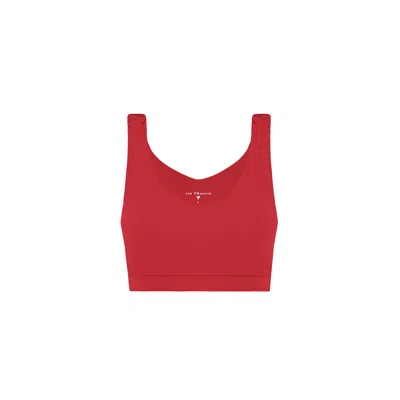 Yes Flâneuse Women's Johanna Scrunch Strap Sports Bra Chinese Red