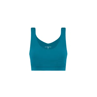 Yes Flâneuse Women's Johanna Scrunch Strap Sports Bra Mosaic Blue