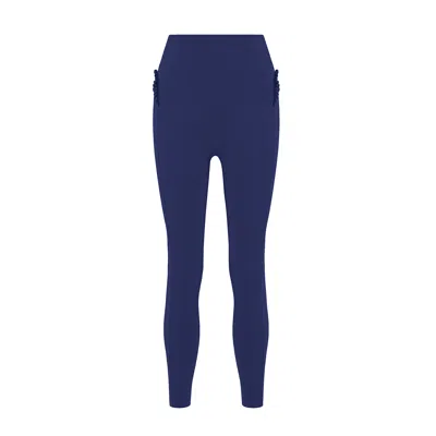 Yes Flâneuse Women's Lana Leggings With Tiny Side Ruffles Medival Blue