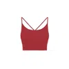 Yes Flâneuse Women's Lana Sports Bra With Tiny Ruffles Chinese Red In Red