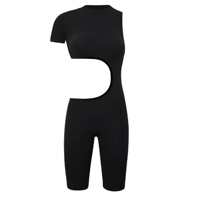 Yes Flâneuse Women's Mag Jumpsuit With Side Window Cut-out Black Beauty