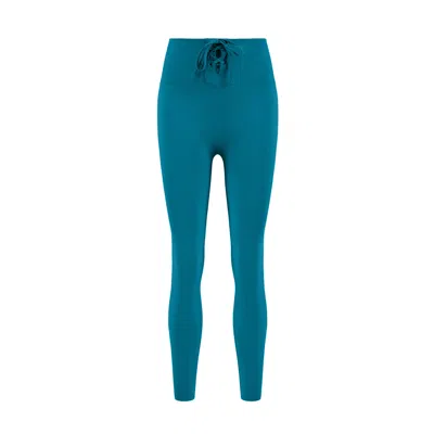 Yes Flâneuse Women's Marcela Leggings With Waist Drawstrings Mosaic Blue