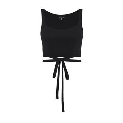 Yes Flâneuse Women's Missy Top With Wrap Around Waist Tie Black Beauty