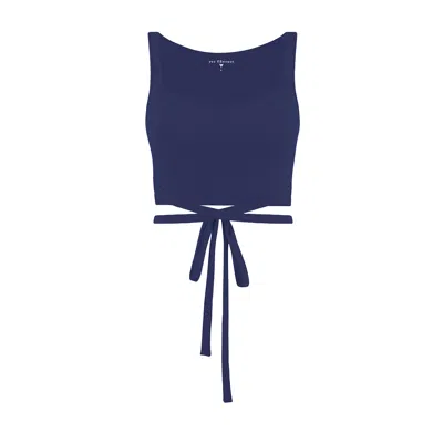 Yes Flâneuse Women's Missy Top With Wrap Around Waist Tie Medival Blue