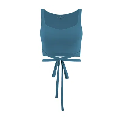 Yes Flâneuse Women's Missy Top With Wrap Around Waist Tie Mosaic Blue