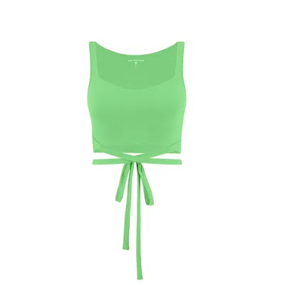 Yes Flâneuse Women's Missy Top With Wrap Around Waist Tie Summer Green