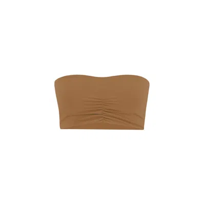 Yes Flâneuse Women's Neutrals Emma Ruffles Edition Scruch Front Bandeau Top Sugar Almond In Yellow