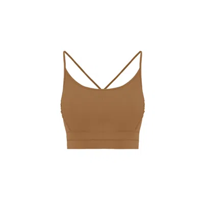 Yes Flâneuse Women's Neutrals Lana Sports Bra With Tiny Ruffles Sugar Almond In Yellow