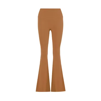Yes Flâneuse Women's Neutrals Raquel High Rise Flare Cut Leggings Sugar Almond In Brown
